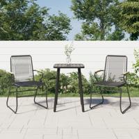 Tuinstoelen 2 st 58x59x85,5 cm PVC-rattan zwart - thumbnail
