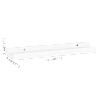 Wandschappen 4 st 40x9x3 cm wit Wandschappen 4 st 40x9x3 cm wit