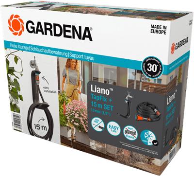 Gardena Liano Textielslang 15m Complete Set - Flexibele & Weerbestendige Tuinslang met Sproeibroes