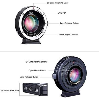 Commlite CM-AEF-MFT BOOSTER Electronic Aperture Control AF Lens Mount Adapter EF Lens - M4/3 Camera met Aputure Booster - thumbnail