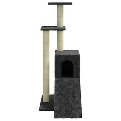 Kattenmeubel met sisal krabpalen 92 cm donkergrijs - thumbnail