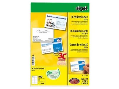 Visitekaart Sigel 85x55mm 225gr gladde zijden wit 100 stuks Visitekaart Sigel 85x55mm 225gr gladde zijden wit 100 stuks