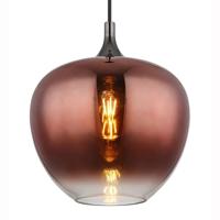 Globo Zwarte hanglampMaxy met rood glas Ø 29cm - 15548H1G - thumbnail