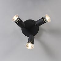 QAZQA Industriële spot zwart kantelbaar rond 3-lichts - Jeany - thumbnail