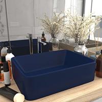 VidaXL Wastafel 41x30x12 cm keramiek mat donkerblauw - thumbnail