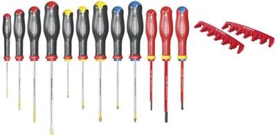 Facom set van 12 schroevendraaiers met houder - at.j12r1pb