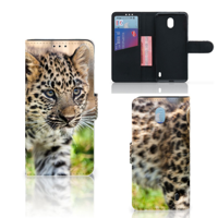 Nokia 1 Plus | Telefoonhoesje | Met pasjeshouder | Baby Luipaard - thumbnail