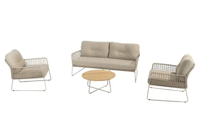 Albano sofa set met Verdi salontafel latte
