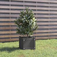 VidaXL Plantenbak 31x31x31 cm massief grenenhout grijs - thumbnail