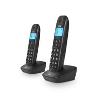 SPC Air Pro Duo - Duo draadloze telefoon met verlicht display, nummerweergave, handenvrij, mute-modus, 20 contacten, compatibiliteit met gsm, Eco-modus - Zwart - thumbnail