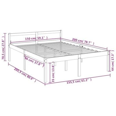 Seniorenbed massief grenenhout zwart 150x200 cm