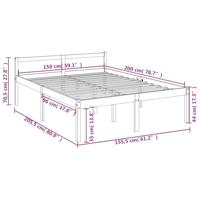 Seniorenbed massief grenenhout zwart 150x200 cm - thumbnail