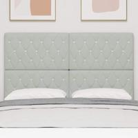 LED Hoofdbord met LED -striplichten Lichtgrijs 80 cm Fluweel - thumbnail