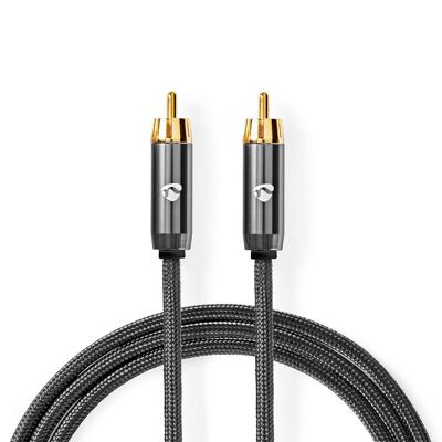 Digitale Audiokabel | RCA Male - RCA Male | Gun Metal Grey Gevlochten