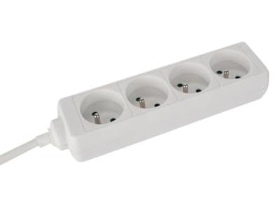 Perel Stekkerdoos, 4 stopcontacten met penaarde (type E), kabel 5 m, 3G1.5, gebruik binnenshuis, wit