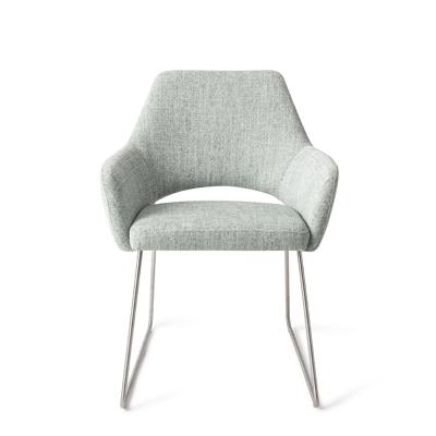 Jesper Home Yanai eetkamerstoel Soft Sage slide steel