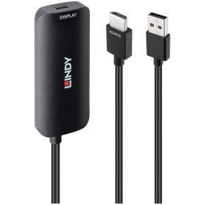 Lindy 43423 video kabel adapter 0,2 m USB Type-C HDMI + USB Type-C Zwart