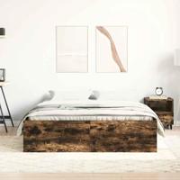 Bedframe gerookt eikenkleurig 135x190 cm Double - thumbnail