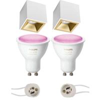 Philips Hue Opbouwspot Set GU10 - Mat Wit/Goud - Verdiept - Bluetooth - thumbnail