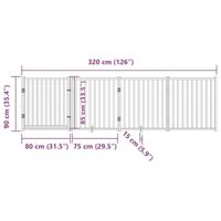 Hondenhek inklapbaar 4panelen 320cm massief vurenhout bruin eik - thumbnail