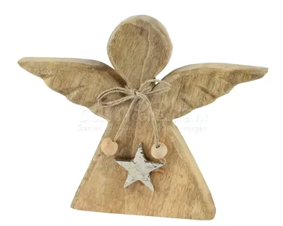 Beeld Kerstengel Mangohout 14,5cm Beeld Kerstengel Mangohout 14,5cm