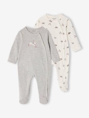 Set van 2 babyslaappakjes voor pasgeborenen gemêleerd grijs