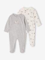 Set van 2 babyslaappakjes voor pasgeborenen gemêleerd grijs - thumbnail