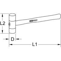KS Tools 140.5201 140.5201 Kunststof hamer 210 g 260 mm 1 stuk(s) - thumbnail