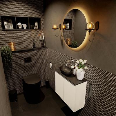 MONDIAZ FOWY toiletmeubel 60cm kleur talc. Waskom positie links kleur urban | urban. Zonder kraangat