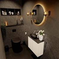 MONDIAZ FOWY toiletmeubel 60cm kleur talc. Waskom positie links kleur urban | urban. Zonder kraangat - thumbnail