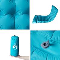 VidaXL Kampeermatras met kussen zelfopblazend 1-persoons blauw - thumbnail