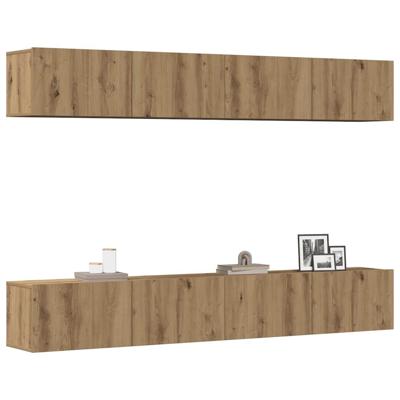 4-delige wand-tv-meubelset Artisan Oak 100x30x30 cm