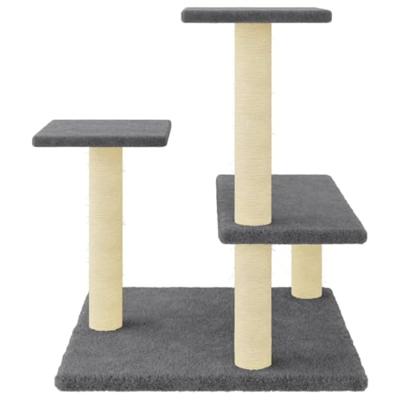 VidaXL Kattenmeubel met sisal krabpalen 61 cm donkergrijs - thumbnail
