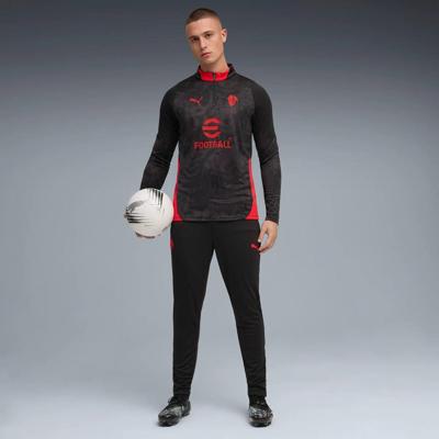 PUMA AC Milan Trainingstrui 1/4-Zip 2025-2026 Zwart Rood