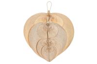 Wanddecoratie Home ESPRIT Lichtbruin Natuurlijk Waaier Tropisch (4 Onderdelen) - thumbnail
