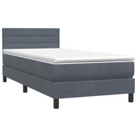 Boxspring met matras fluweel donkergrijs 90x210 cm - thumbnail