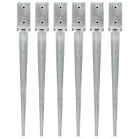 VidaXL Grondpinnen 6 st 7x7x75 cm gegalvaniseerd staal zilverkleurig - thumbnail