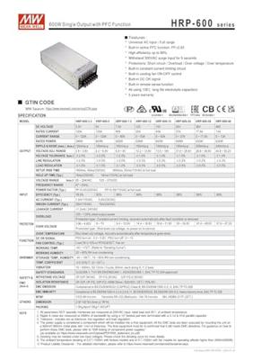 MEAN WELL HRP-600-48 Schakelnetvoedingsmodule 48 V/DC 13 A 624 W