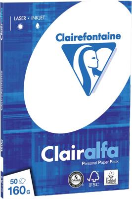A4 papier 160 gram pak 50 vel Clairefontaine Clairalfa A4 papier 160 gram pak 50 vel Clairefontaine Clairalfa