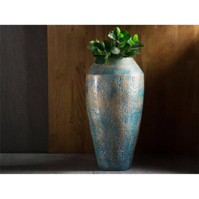 Beliani - MASSA - Decoratieve vaas - Blauw - Keramiek