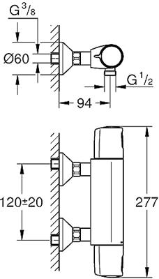 Grohe QuickFix Precision Trend Douchethermostaat Chroom