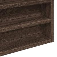 Vitrinekast 80x8,5x58 cm bewerkt hout bruin eikenkleurig - thumbnail