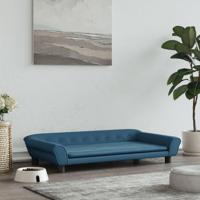 Hondenmand 100x50x21 cm fluweel blauw - thumbnail
