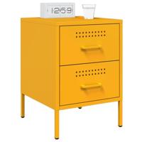 Nachtkastje 36x39x50,5 cm staal mosterdgeel - thumbnail