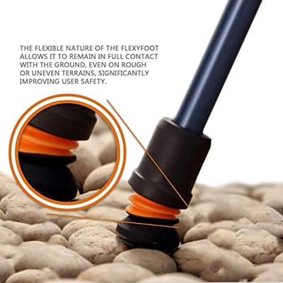 Flexfoot wandelstok met ovalen handvat zwart 70-96 cm - thumbnail