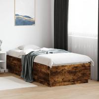 Bedframe bewerkt hout gerookt eikenkleurig 90x200 cm - thumbnail