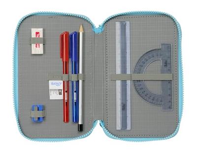 Driedubbele Pennenzak Bluey Hemelsblauw 12,5 x 19,5 x 5,5 cm 36 Onderdelen