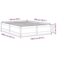 Bedframe zonder matras massief grenenhout wit 150x200 cm - thumbnail