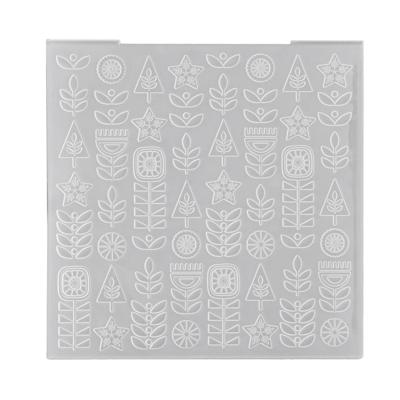 Nellie's Choice • 3d embossing folder achtergrond scandinavische bloemen 15x15cm