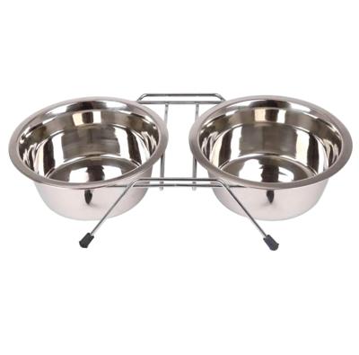 Nobleza Voerbak met standaard voor hond en kat - Dubbel - RVS - Maat S Nobleza Voerbak met standaard voor hond en kat - Dubbel - RVS - Maat S
